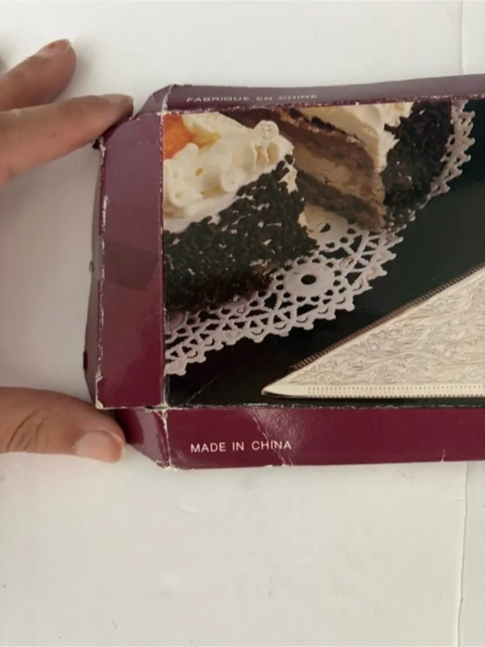 Vintage Style Cake Server Silver Tone Engraved Dessert Server w/ Box